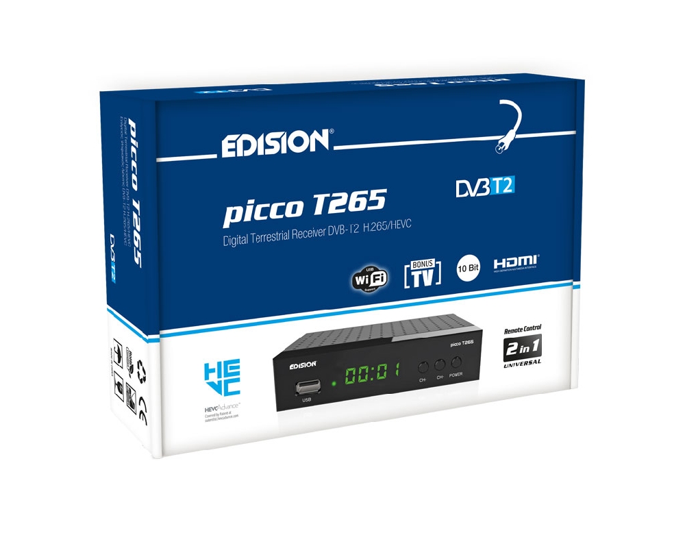 Decodificador Digital Terrestre DVB-T2 HD WiFi PICCO T265 EDISIÓN