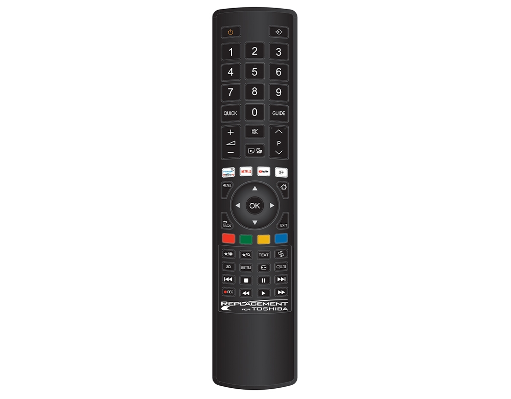 thumbnail image 2 of Replacement Remote Control For Toshiba TVs - Fits 50L2400U, 50L5200U, 58L1350UB & More - Wireless, Black 2 of 6