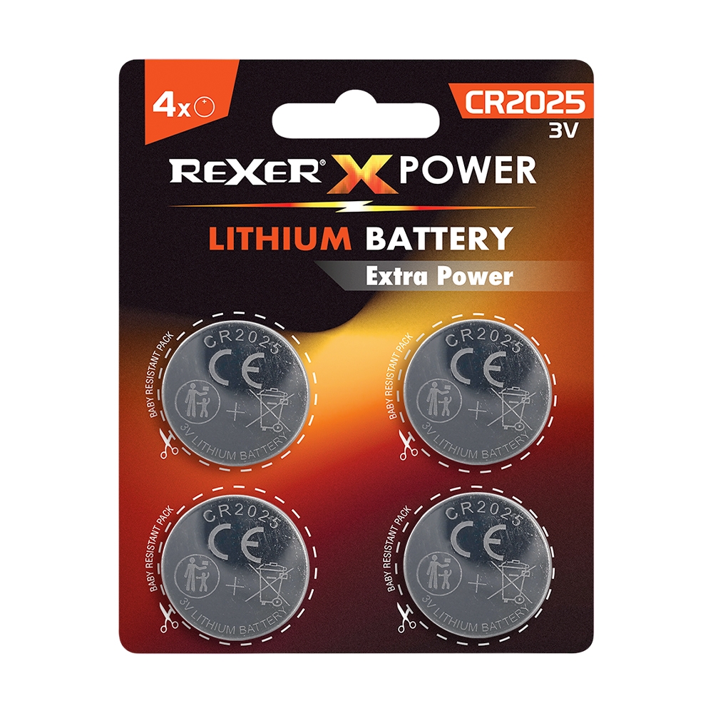RXBA2-20254P Rexer Μπαταρίες Κουμπιά Λιθίου CR2025 3V 4τεμ