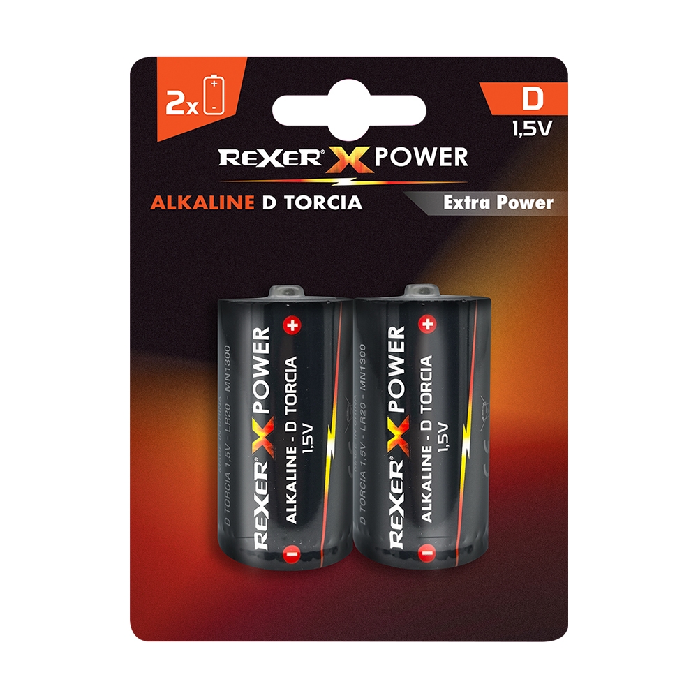 RXBA2-D002P Rexer Αλκαλικές Μπαταρίες D 1.5V 2τεμ