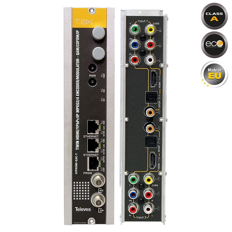 563852 T.0X TWIN Modulator HDMI/IP to COFDM/QAM/IP