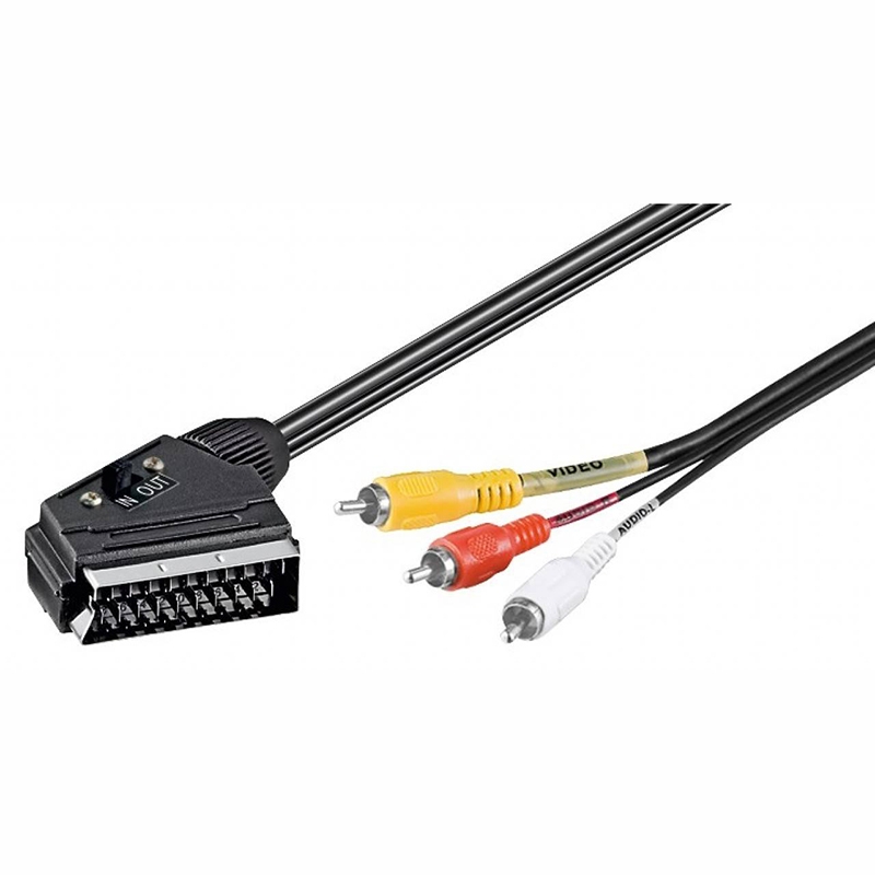 Câble Péritel SCART 3 Mètres – 21 Broches, Entièrement Blindé | Connecteur SCART Standard
