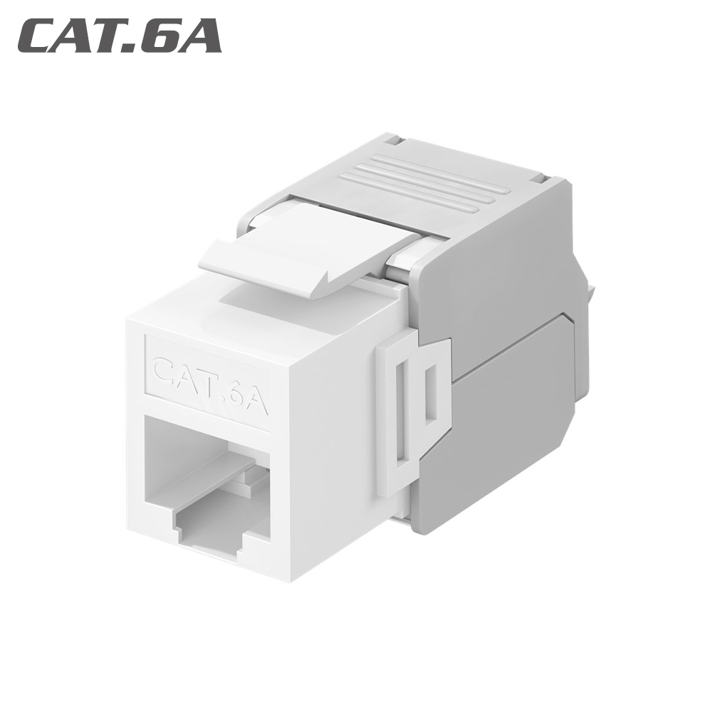 90867 Keystone Jack RJ45 UTP Cat.6A Female 180° Tool-Free white