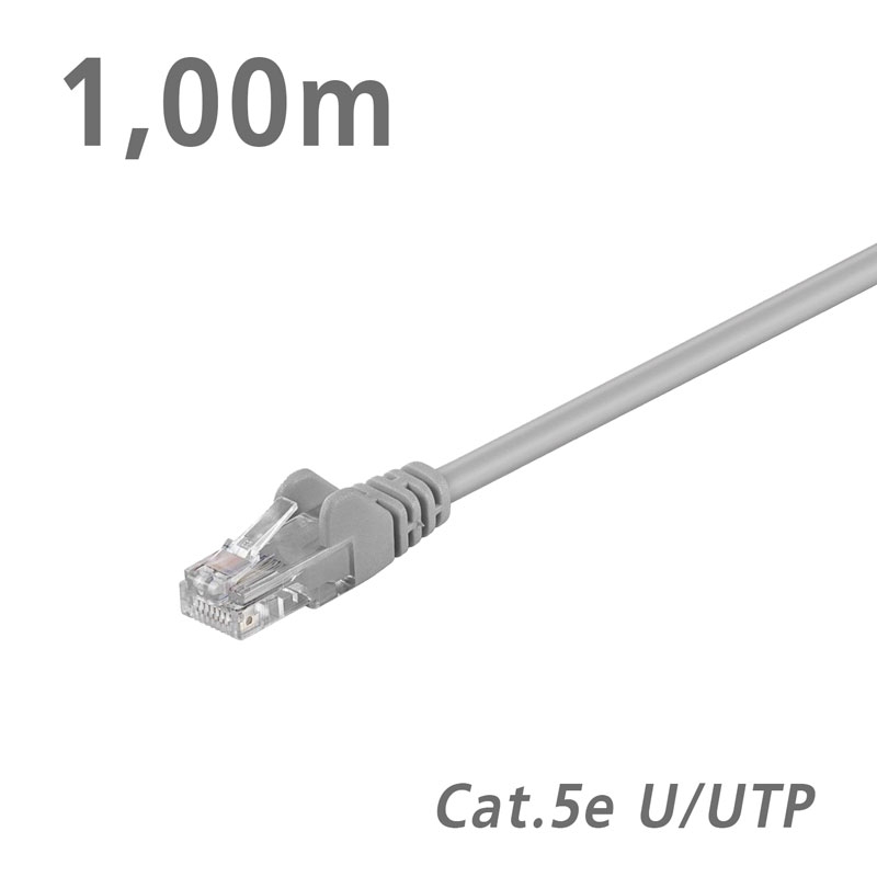 68342 CABLE Patch Cat.5e U/UTP Grey 1.00m