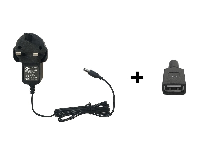 PSU 5V/1.0A 3pin UK kit with USB adaptor