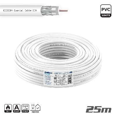 ΚΑΛΩΔΙΟ Coaxial ICX-25 CCS AL Eca PVC Λευκό 25m