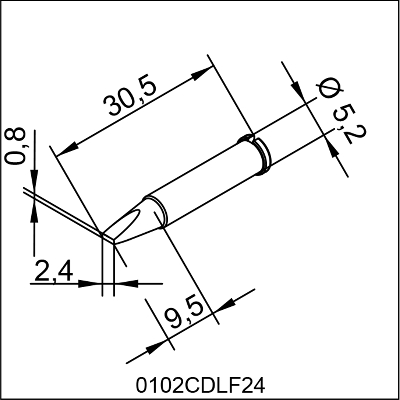 0102CDLF24 ERSA i-Tip LONG LIFE SOLDERING TIP 2,4mm