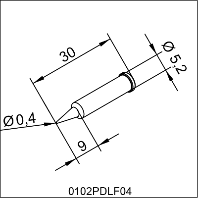 0102PDLF04 ERSA i-Tip LONG LIFE SOLDERING TIP 0,4mm