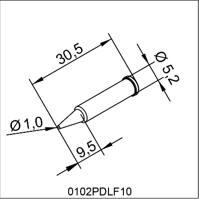 0102PDLF10 ERSA i-Tip LONG LIFE SOLDERING TIP 1,0mm