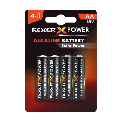 RXBA2-AA04P Rexer Alkaline Batteries AA 1.5V 4pcs
