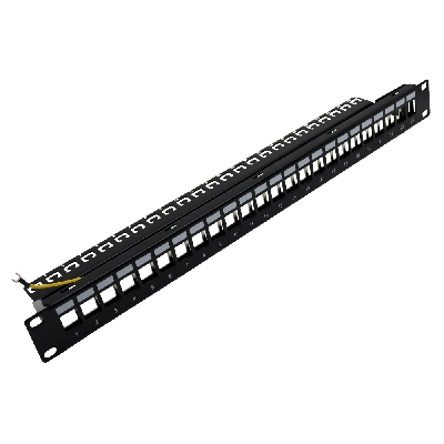 533187 Patch Panel Keystone 19'' 1U έως 24-ports RJ45 με οδηγό Καλωδίων