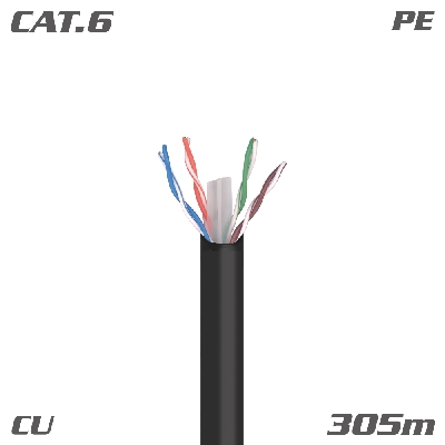 212201 ΚΑΛΩΔΙΟ U/UTP DK6000 Cat.6 Fca Cu PE Black 305m
