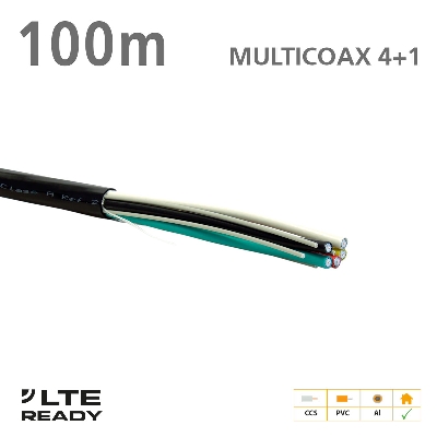 211011 MULTICOAX Cable 4+1 CCS PVC Black 100m