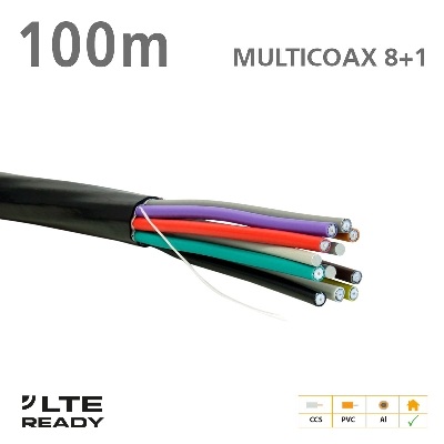 211021 ΚΑΛΩΔΙΟ MULTICOAX 8+1 CCS PVC Black 100m