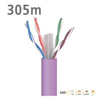 2123 Data Cable DK6000 Cat.6 U/UTP Dca Cu LSFH 6.2mm Violet 305m