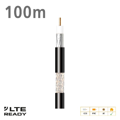 212701 ΚΑΛΩΔΙΟ Coaxial CXT-1 CCS AL Eca PVC Black 100m