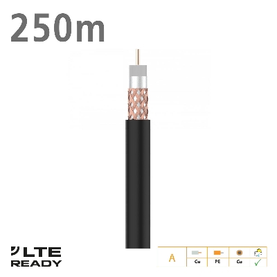 214901 Coaxial Cable RG11 TR-165 Cu/Cu Fca PE Black 250m