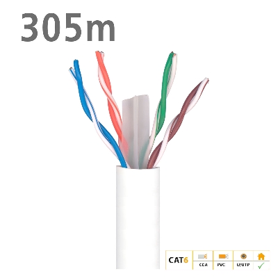 219901 Data Cable DK6000 Cat.6 U/UTP Fca CCA PVC 6.2mm White 305m