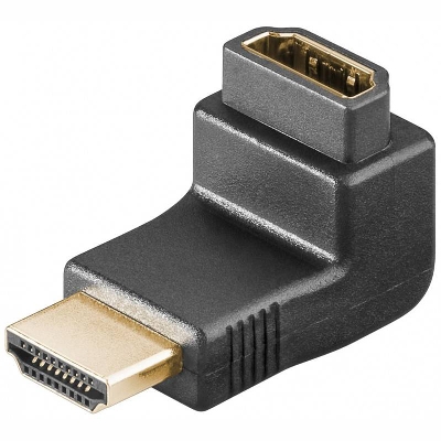 68782 HDMI angled adaptor, HDMI female-HDMI male, gold-plated, 90deg