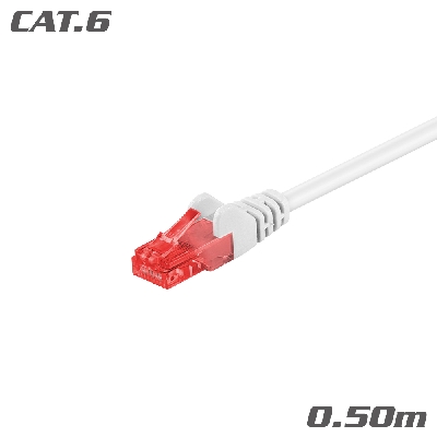 68632 Patch Cable Cat.6 U/UTP CCA White 0.50m