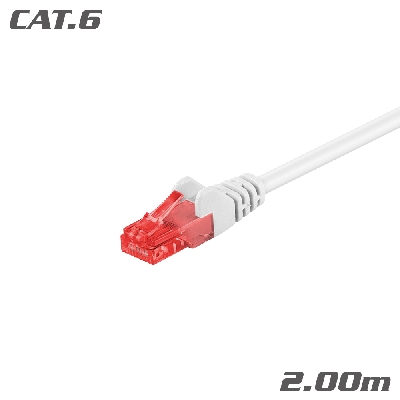 68635 Patch Cable Cat.6 U/UTP CCA White 2.00m
