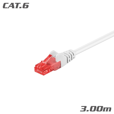 68636 Patch Cable Cat.6 U/UTP CCA White 3.00m