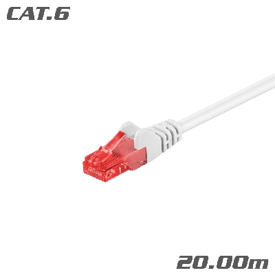 68640 Patch Cable Cat.6 U/UTP CCA White 20.0m