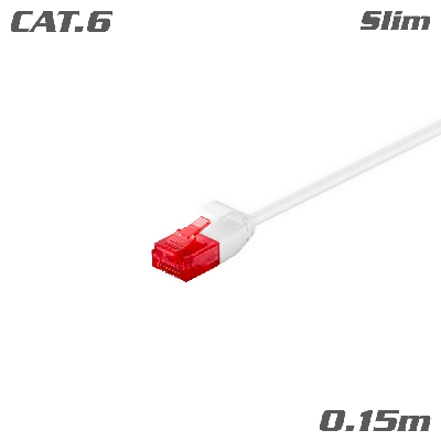 71549 Patch Cable Slim Cat.6 U/UTP CU White 0.15m
