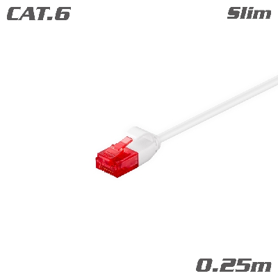 71550 Patch Cable Slim Cat.6 U/UTP CU White 0.25m