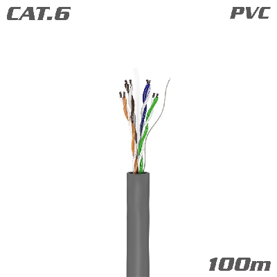 93884 Network Cable U/UTP Cat.6 CCA PVC Grey 100m