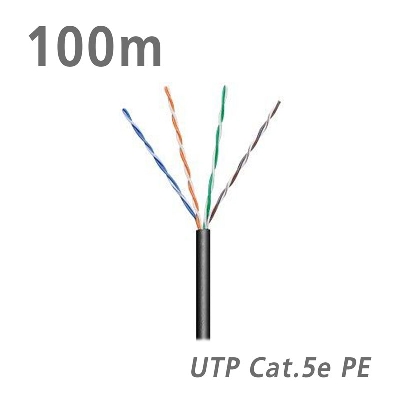 57198 Data Cable Cat.5e U/UTP CCA PE 5.0mm Black 100m