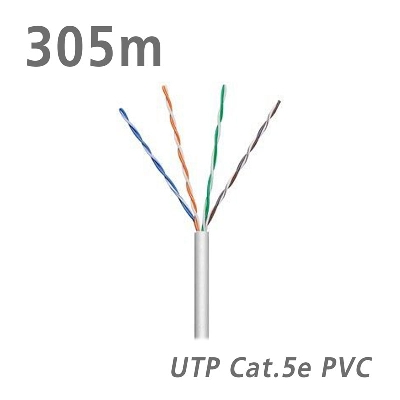95410 ΚΑΛΩΔΙΟ UTP Cat.5e U/UTP Eca CCA PVC 5.0mm Grey 305m