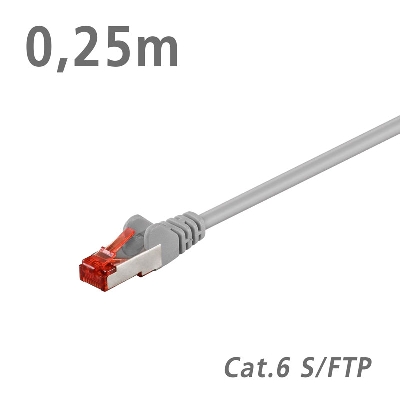 93371 ΚΑΛΩΔΙΟ Patch Cat.6 S/FTP (PiMF) Grey 0.25m