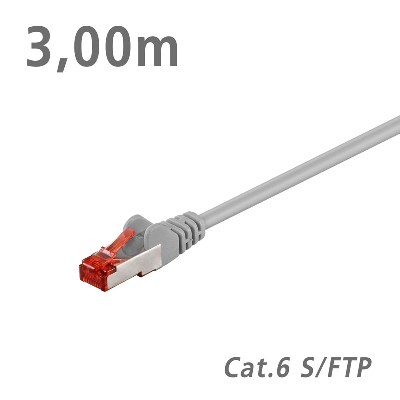 93571 CABLE Patch Cat.6 S/FTP (PiMF) Grey 3.00m