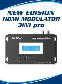 BRAND NEW EDISION HDMI MODULATOR 3in1 pro, with TRIPLE INFO DISPLAY and 3 TYPES OF OUTPUT SIGNAL DVB-T, ISDB-T or Cable DVB-C MPEG4
