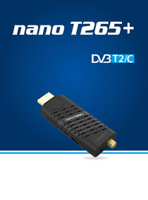 EDISION NANO T265+. Terrestrischer & Kabel HDMI dongle Receiver DVB-T2/C H.265 zum verstecken hinter dem TV.